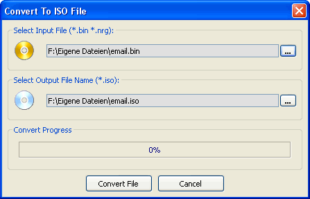 Convert ISO dialog